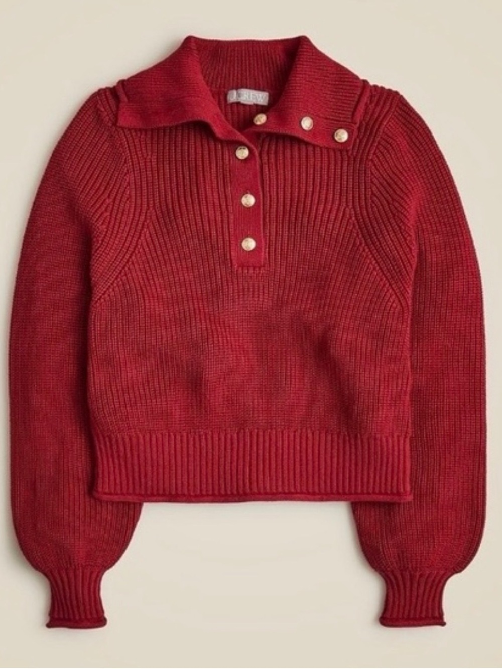 J.Crew Ribbed cotton button-collar sweater